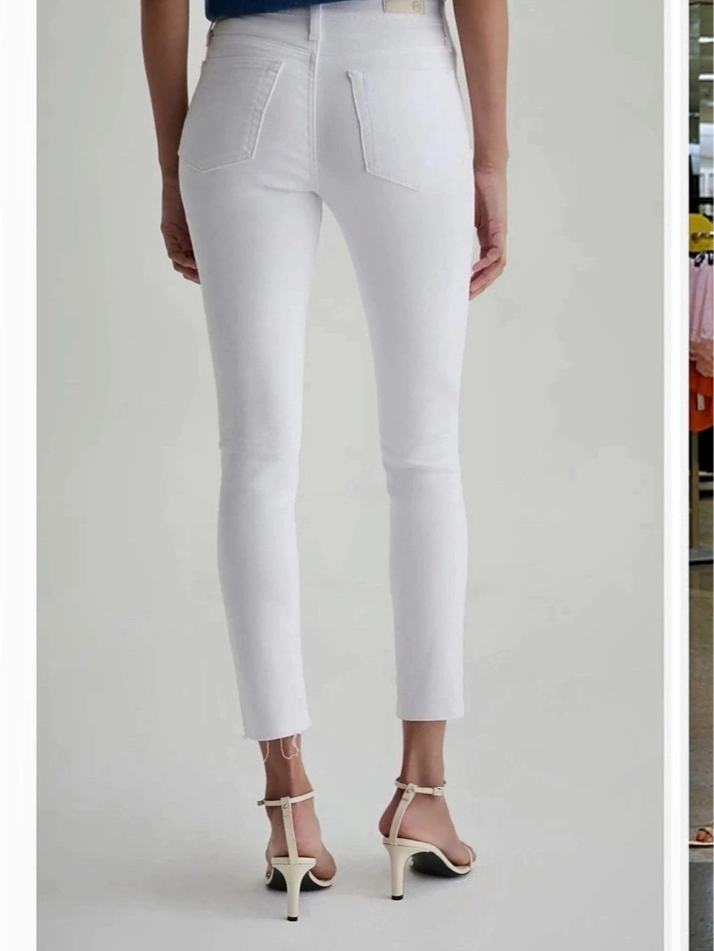 AG The Farrah Skinny Ankle White Skinny Ankle Jeans
